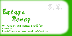 balazs mencz business card
